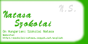natasa szokolai business card